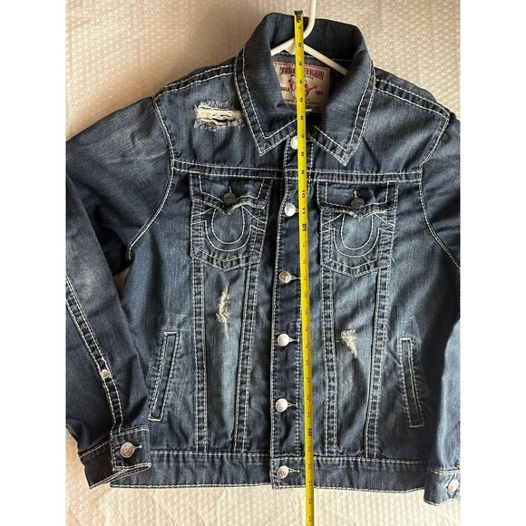 True Religion two piece embellished  jean jacket and Pants-Size:38.   Jacket X/L - Picture 6 of 14
